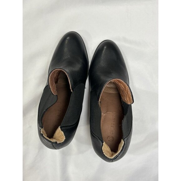 Corso Como Wedge Heel Booties Womens Size 7 Black Leather Ankle Boots - Picture 4 of 8